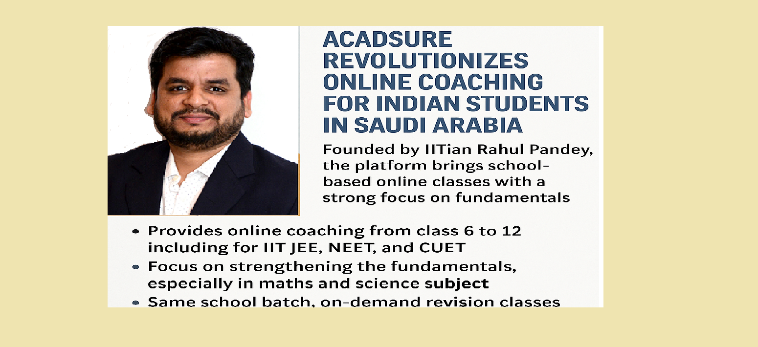 Acadsure Revolutionizes Online Coaching for Indian Students in Saudi Arabia